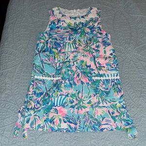 Lilly Pulitzer Girls Shift Dress Colorful Sleeveless Dress pink blue size 7